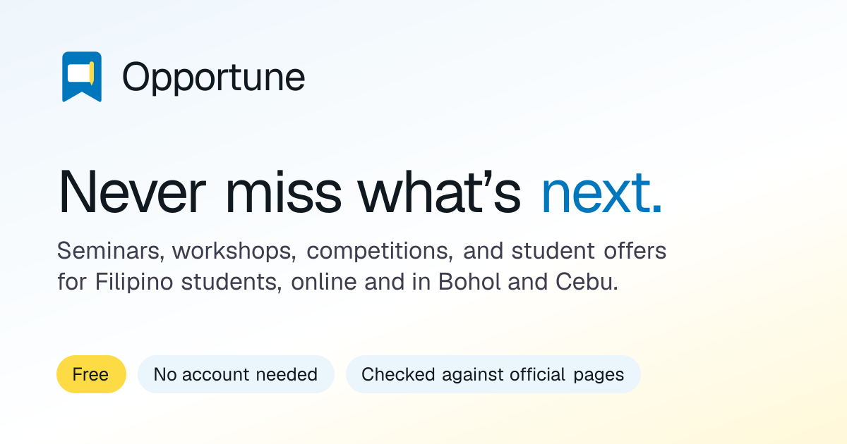 Opportune: student events and offers in the Philippines